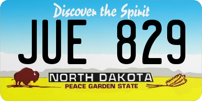 ND license plate JUE829
