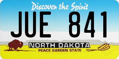 ND license plate JUE841