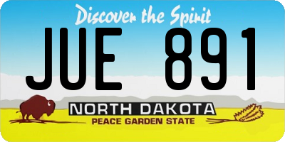 ND license plate JUE891