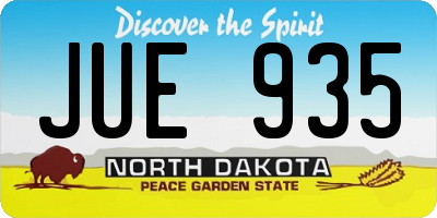 ND license plate JUE935