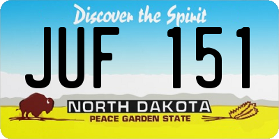 ND license plate JUF151