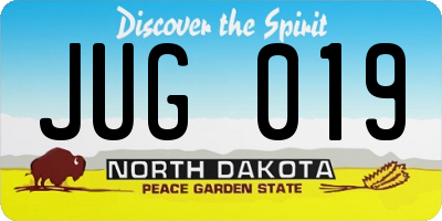 ND license plate JUG019