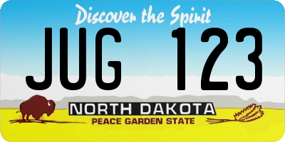 ND license plate JUG123