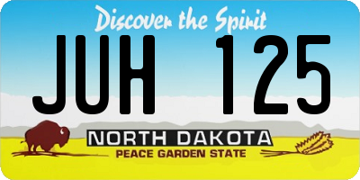 ND license plate JUH125