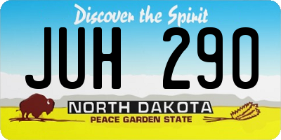 ND license plate JUH290