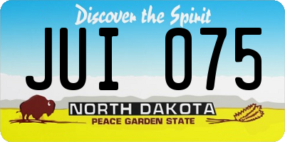 ND license plate JUI075