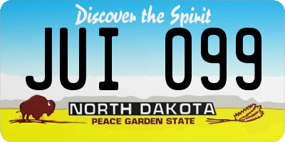 ND license plate JUI099