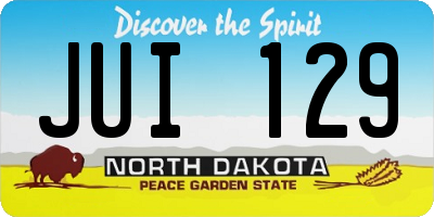ND license plate JUI129