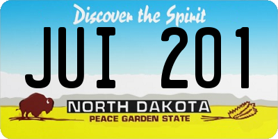 ND license plate JUI201