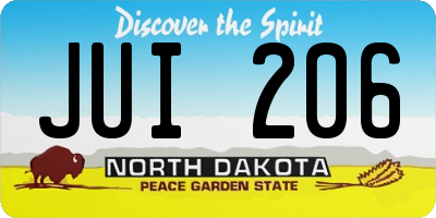 ND license plate JUI206
