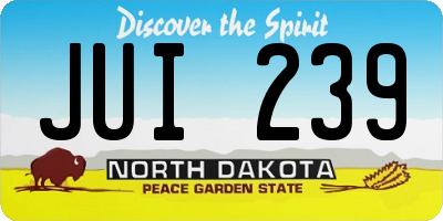 ND license plate JUI239