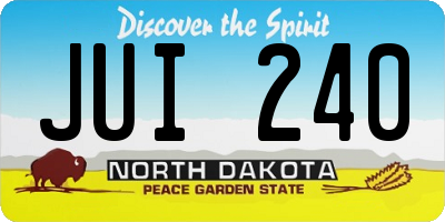 ND license plate JUI240