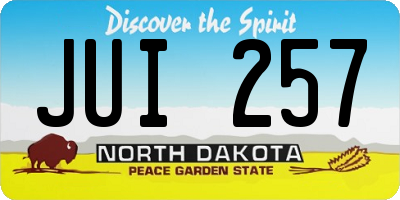 ND license plate JUI257