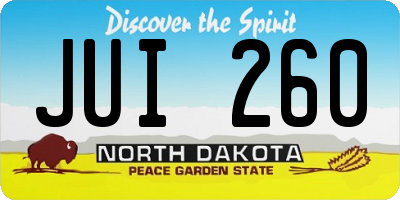 ND license plate JUI260