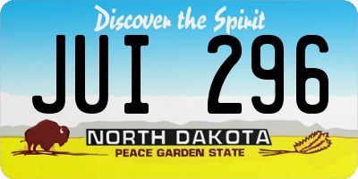 ND license plate JUI296