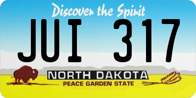 ND license plate JUI317