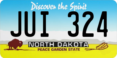 ND license plate JUI324