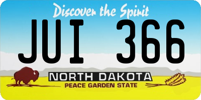 ND license plate JUI366