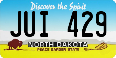 ND license plate JUI429