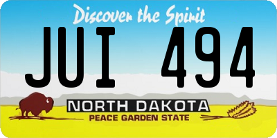 ND license plate JUI494
