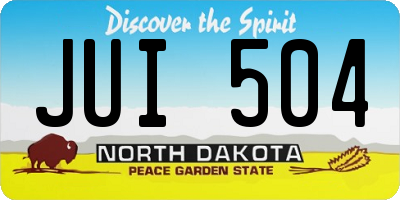 ND license plate JUI504
