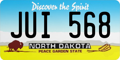 ND license plate JUI568