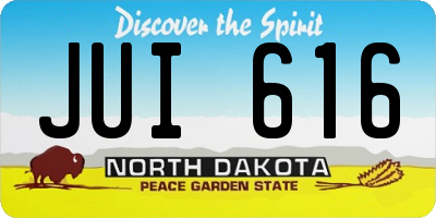 ND license plate JUI616