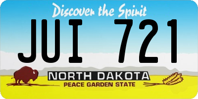 ND license plate JUI721