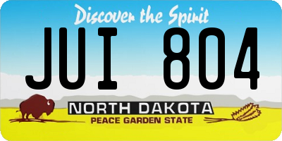 ND license plate JUI804