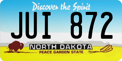 ND license plate JUI872