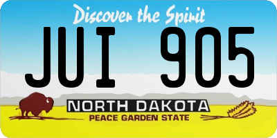 ND license plate JUI905