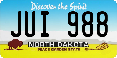 ND license plate JUI988