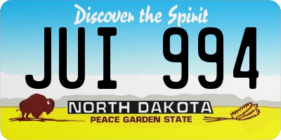 ND license plate JUI994
