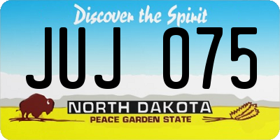 ND license plate JUJ075