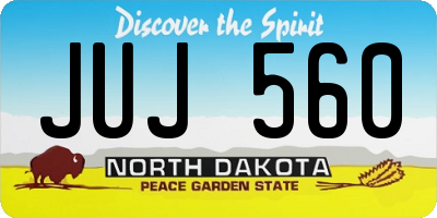 ND license plate JUJ560