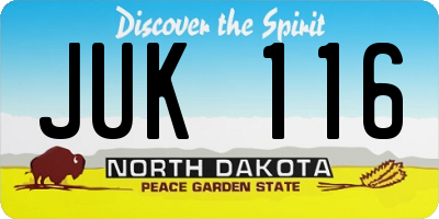 ND license plate JUK116