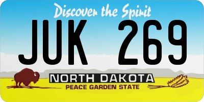 ND license plate JUK269