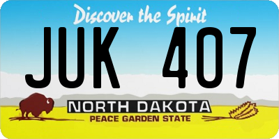 ND license plate JUK407