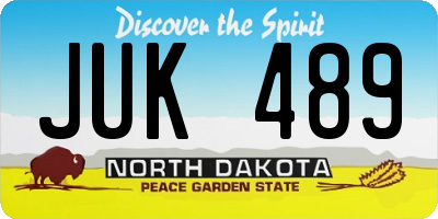 ND license plate JUK489