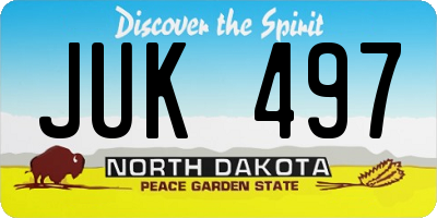 ND license plate JUK497