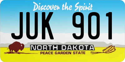 ND license plate JUK901