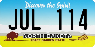 ND license plate JUL114