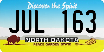 ND license plate JUL163