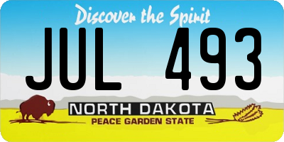 ND license plate JUL493