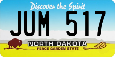 ND license plate JUM517