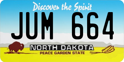 ND license plate JUM664