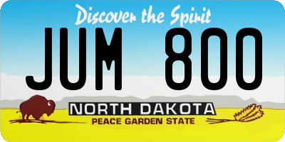 ND license plate JUM800