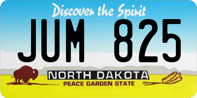 ND license plate JUM825