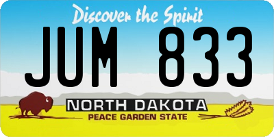 ND license plate JUM833
