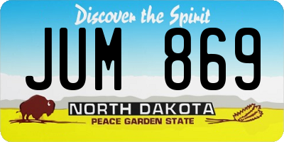 ND license plate JUM869